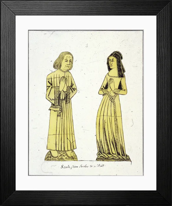 Framed Print : Two figures on a tomb in St Helen, St Helen, Bishopsgate, London, c1800 Framed Print : Two figures on a tomb in St Helen, St Helen, Bishopsgate, London, c1800