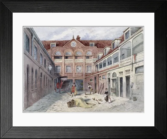 Framed Print : The Blue Boar Inn, Holborn, London, c1840. Artist: Frederick Napoleon Shepherd Framed Print : The Blue Boar Inn, Holborn, London, c1840. Artist: Frederick Napoleon Shepherd