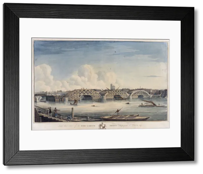 Framed Print : New London Bridge, London, 1827. Artist: G Yates Framed Print : New London Bridge, London, 1827. Artist: G Yates