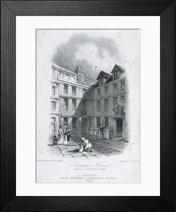 Framed Print : Johnsons Court, Fleet Street, London, 1835. Artist: Edward Francis Finden Framed Print : Johnsons Court, Fleet Street, London, 1835. Artist: Edward Francis Finden