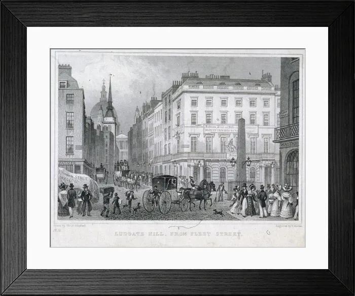 Framed Print : Ludgate Hill, London, 1830. Artist: Thomas Barber Framed Print : Ludgate Hill, London, 1830. Artist: Thomas Barber