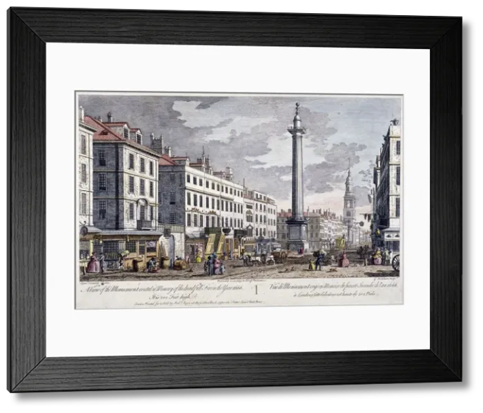 Framed Print : Monument, London, 1794. Artist: George Bickham