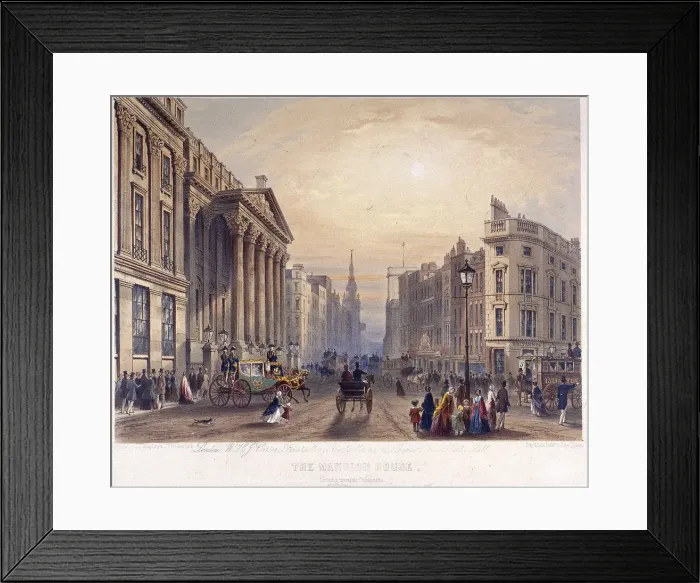 Framed Print : Mansion House (exterior), London, 1851. Artist: Thomas Picken Framed Print : Mansion House (exterior), London, 1851. Artist: Thomas Picken
