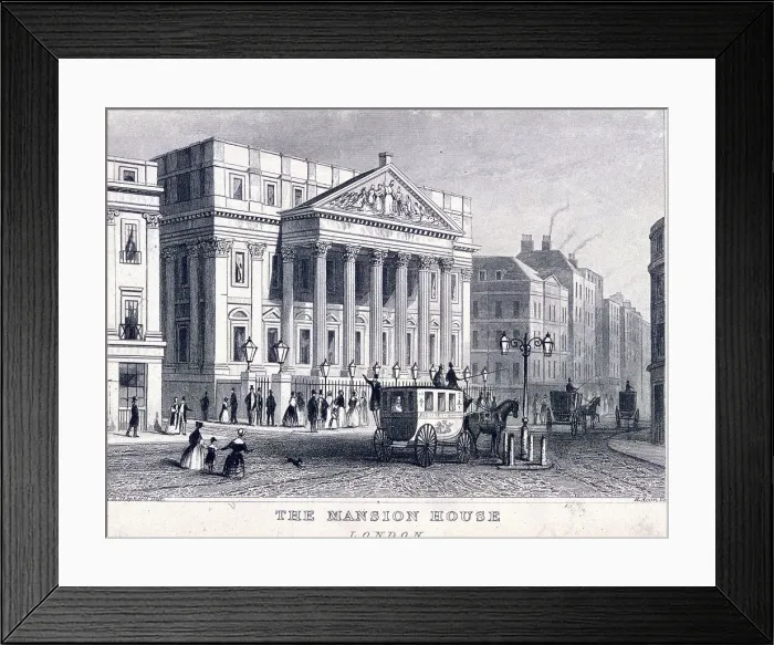 Framed Print : Mansion House (exterior), London, c1830. Artist: R Acon Framed Print : Mansion House (exterior), London, c1830. Artist: R Acon