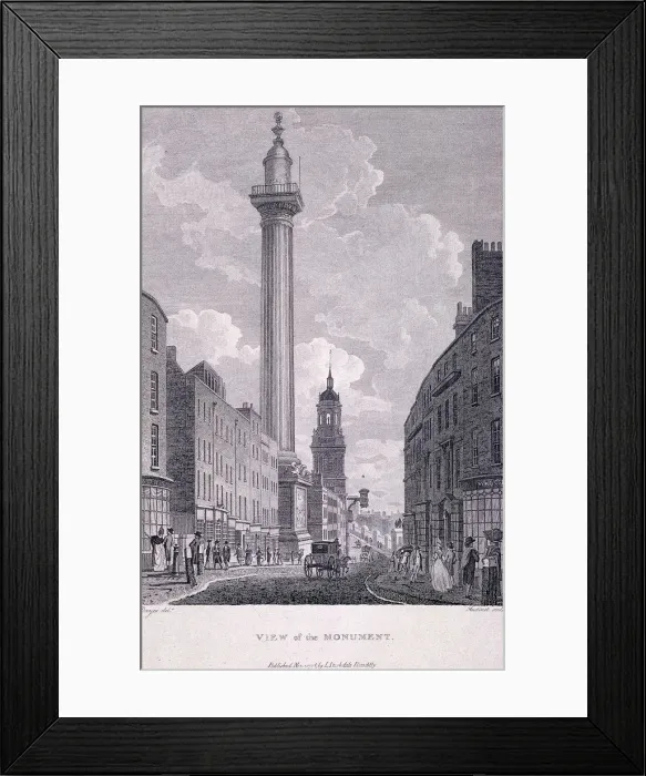Framed Print : Monument, London, 1796. Artist: Philip Audinet Framed Print : Monument, London, 1796. Artist: Philip Audinet