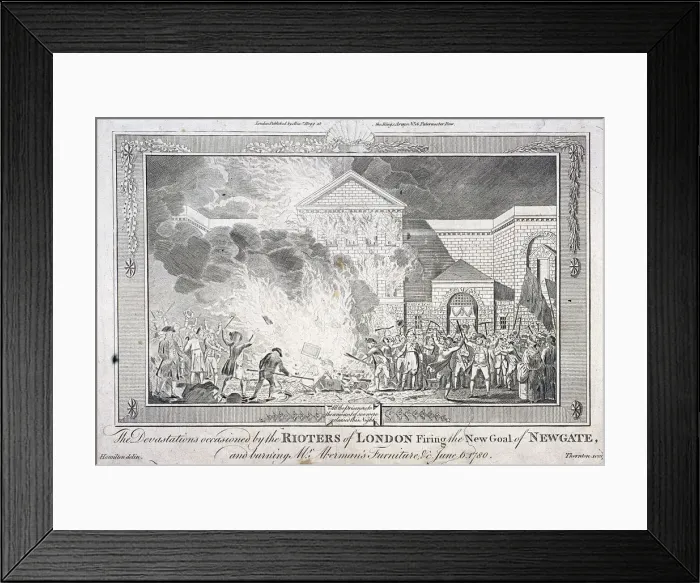 Framed Print : Gordon Riots, Newgate Prison, London, 1780. Artist: Thornton Framed Print : Gordon Riots, Newgate Prison, London, 1780. Artist: Thornton