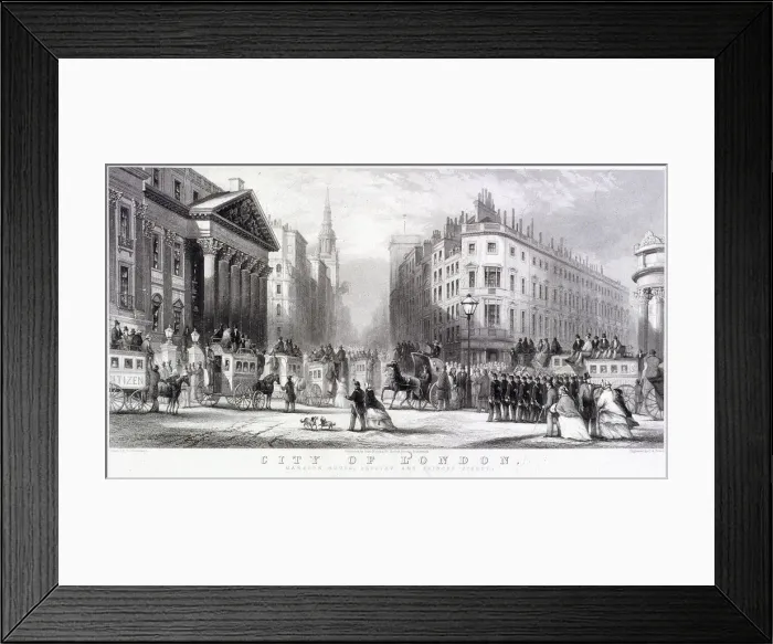Framed Print : Mansion House (exterior), London, c1855. Artist: Thomas Abiel Prior Framed Print : Mansion House (exterior), London, c1855. Artist: Thomas Abiel Prior