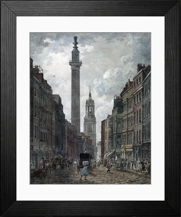 Framed Print : Monument, London, 1795. Artist: Thomas Malton II Framed Print : Monument, London, 1795. Artist: Thomas Malton II