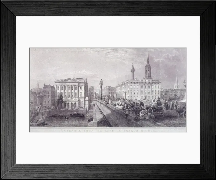 Framed Print : London Bridge (new), London, c1840. Artist: Thomas Higham Framed Print : London Bridge (new), London, c1840. Artist: Thomas Higham