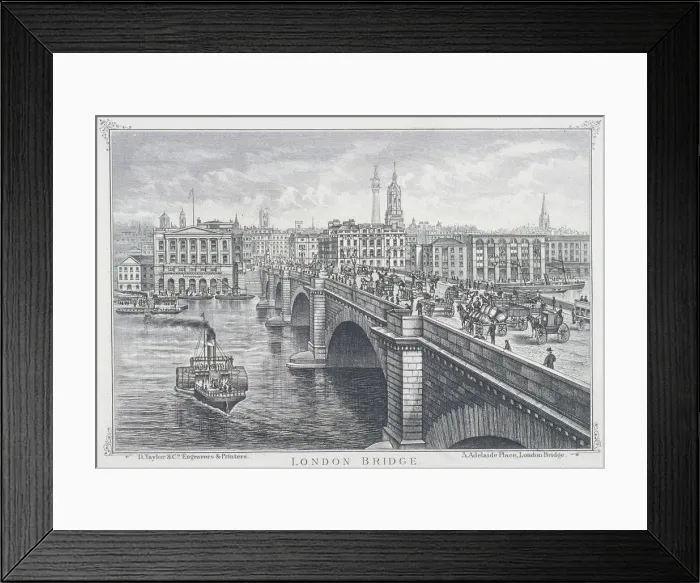 Framed Print : London Bridge (new), London, c1850. Artist: D Taylor & Co Framed Print : London Bridge (new), London, c1850. Artist: D Taylor & Co