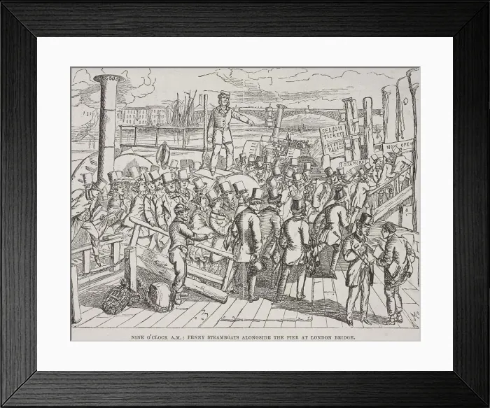 Framed Print : London Bridge (new), London, c1840 Framed Print : London Bridge (new), London, c1840