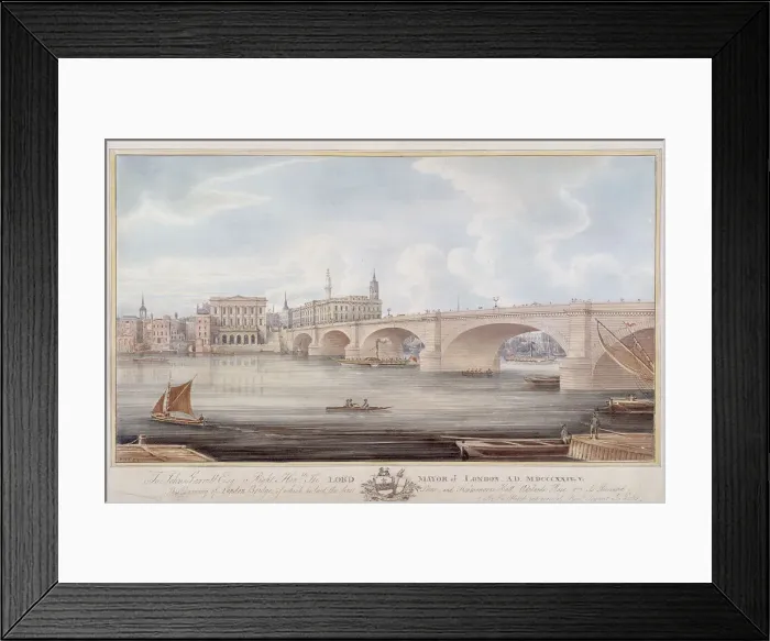 Framed Print : London Bridge (new), London, c1835. Artist: G Yates Framed Print : London Bridge (new), London, c1835. Artist: G Yates