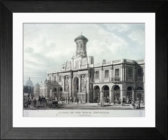 Framed Print : Royal Exchange (2nd) exterior, London, 1836 Framed Print : Royal Exchange (2nd) exterior, London, 1836
