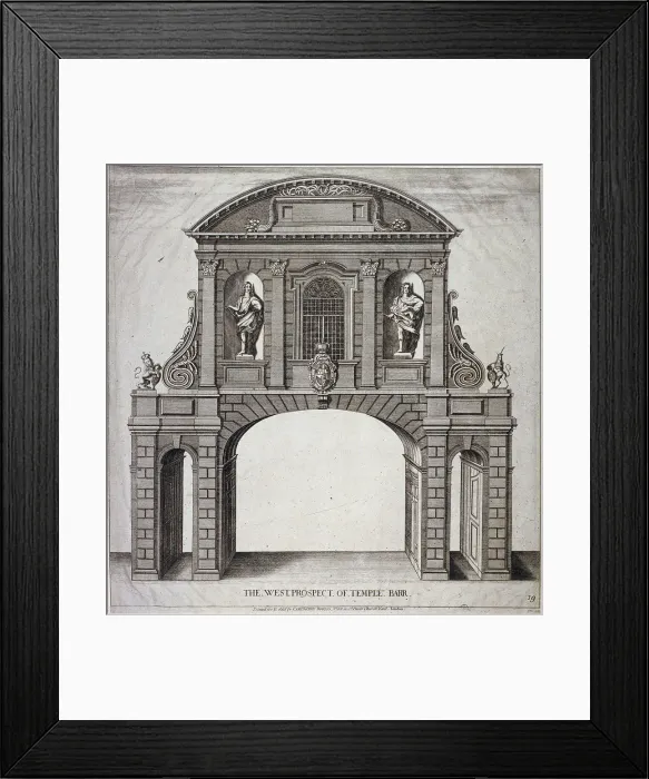 Framed Print : The West Prospect of Temple Bar, London, c1770. Artist: John Nixon Framed Print : The West Prospect of Temple Bar, London, c1770. Artist: John Nixon