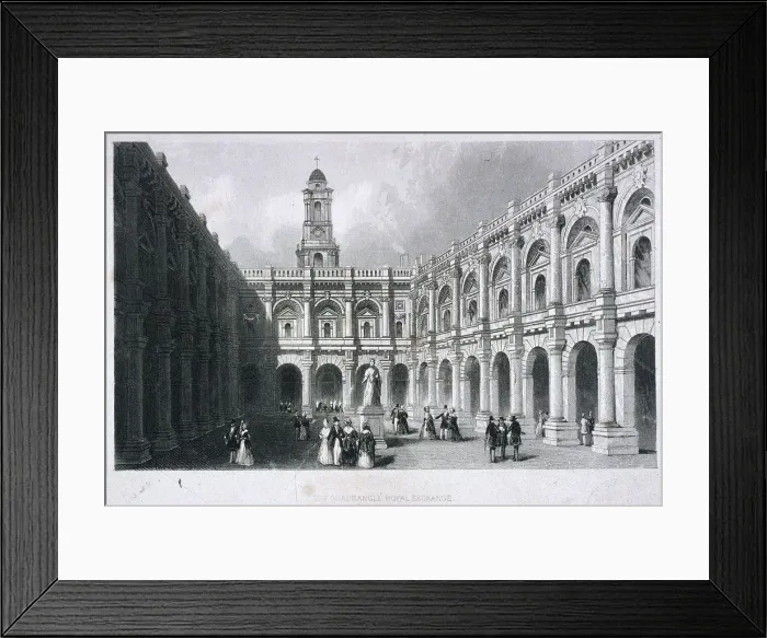 Framed Print : Royal Exchange (3rd) interior, London, c1850 Framed Print : Royal Exchange (3rd) interior, London, c1850
