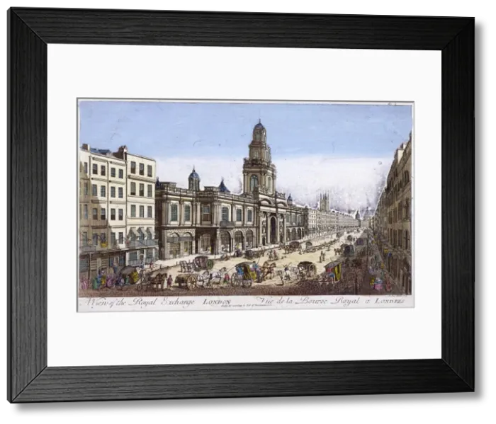 Framed Print : Royal Exchange (2nd) exterior, London, 1761. Artist: Mothey Lairee Framed Print : Royal Exchange (2nd) exterior, London, 1761. Artist: Mothey Lairee
