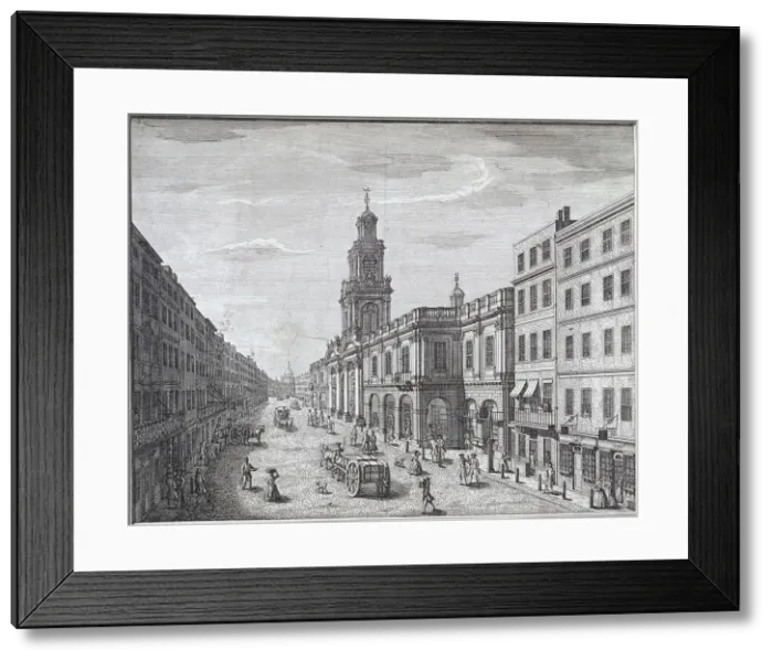 Framed Print : Royal Exchange (2nd) exterior, London, 1741. Artist: John Maurer Framed Print : Royal Exchange (2nd) exterior, London, 1741. Artist: John Maurer