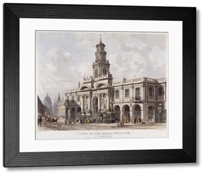 Framed Print : Royal Exchange (2nd) exterior, London, 1816. Artist: Daniel Havell Framed Print : Royal Exchange (2nd) exterior, London, 1816. Artist: Daniel Havell