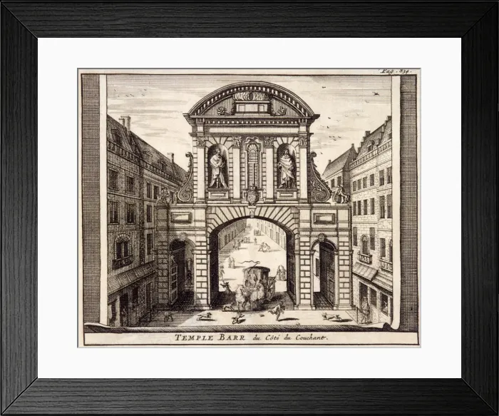 Framed Print : Temple Bar, London, c1700. Artist: Johannes de Ram Framed Print : Temple Bar, London, c1700. Artist: Johannes de Ram