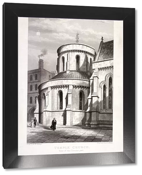 Temple Church, London, 1837. Artist: John Le Keux