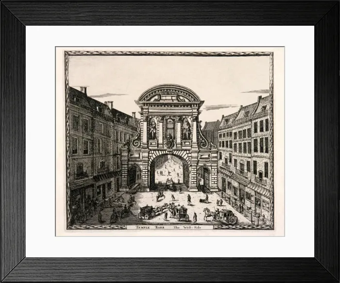 Framed Print : Temple Bar, London, c1700. Artist: Johannes de Ram Framed Print : Temple Bar, London, c1700. Artist: Johannes de Ram