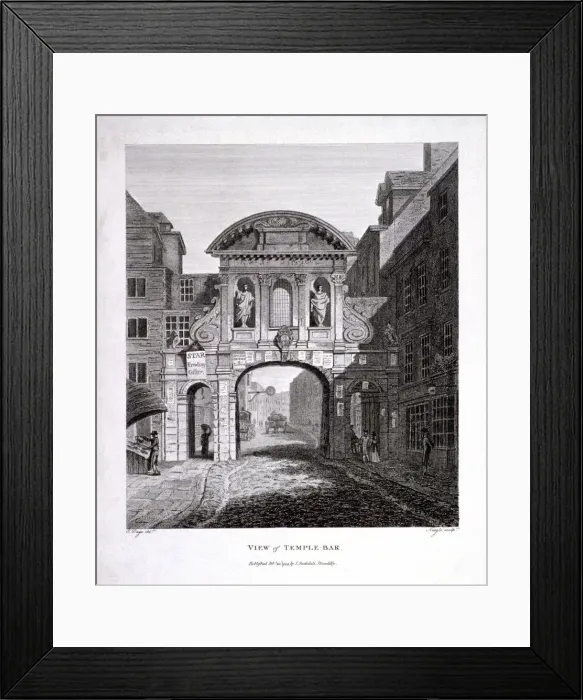Framed Print : Temple Bar, London, 1799. Artist: James Neagle Framed Print : Temple Bar, London, 1799. Artist: James Neagle