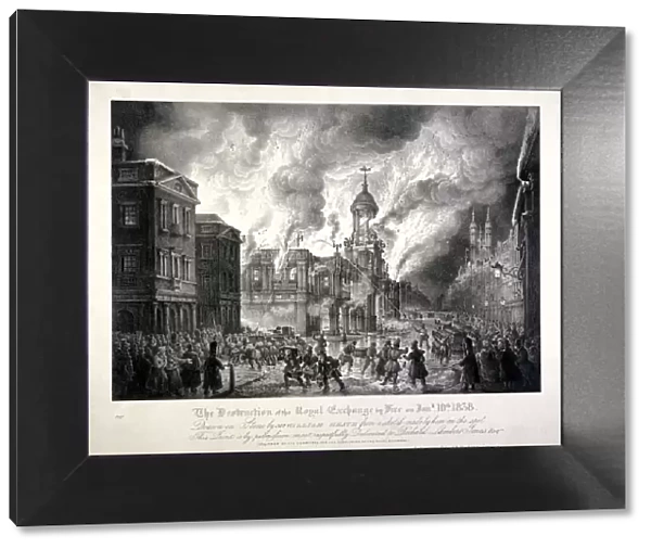 Royal Exchange (2nd) fire, 1838. Artist: J Graf