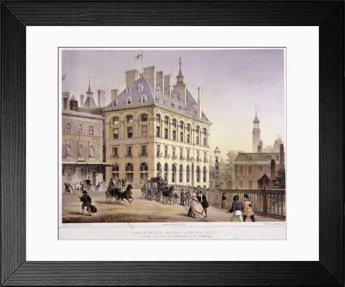 Framed Print : London Bridge Station, Bermondsey, London, c1860. Artist: Robert Dudley Framed Print : London Bridge Station, Bermondsey, London, c1860. Artist: Robert Dudley