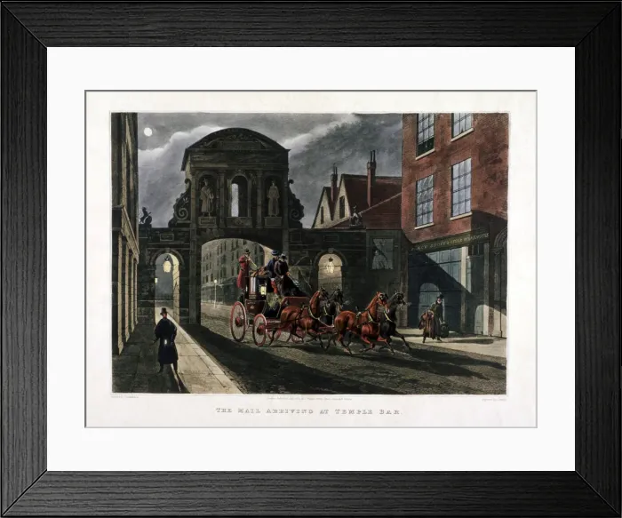 Framed Print : Temple Bar, London, 1834. Artist: John Bailey Framed Print : Temple Bar, London, 1834. Artist: John Bailey