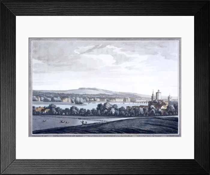 Framed Print : The River Thames at Battersea, London, 1795. Artist: Joseph Constantine Stadler Framed Print : The River Thames at Battersea, London, 1795. Artist: Joseph Constantine Stadler