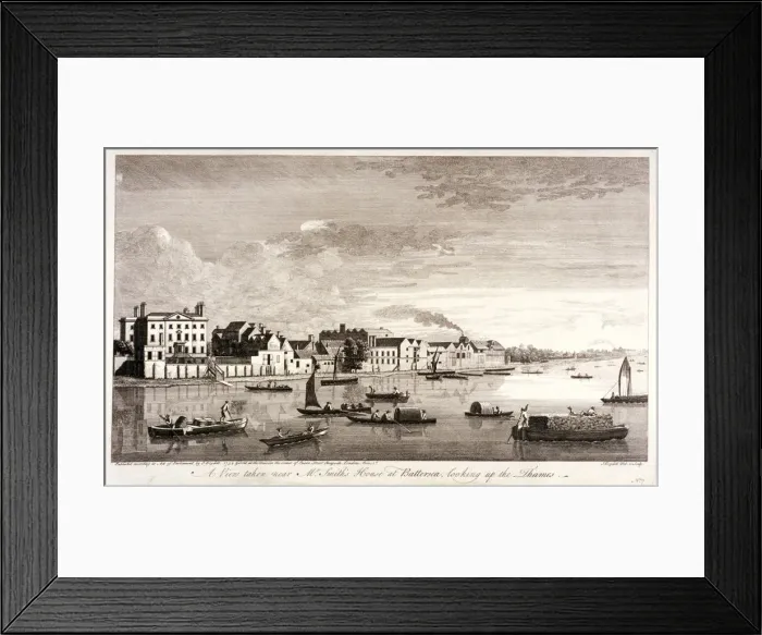 Framed Print : Mr Smiths house at Battersea, London, c1755. Artist: John Boydell Framed Print : Mr Smiths house at Battersea, London, c1755. Artist: John Boydell