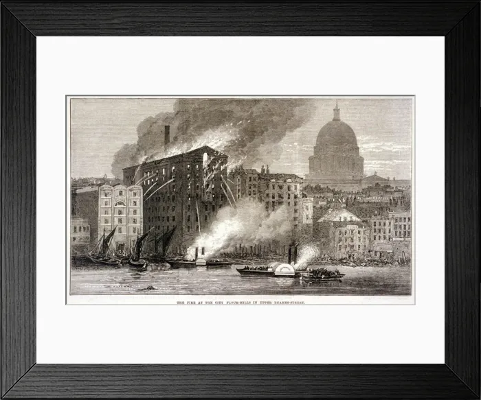 Framed Print : Thames Street Fire, London, 1872 Framed Print : Thames Street Fire, London, 1872