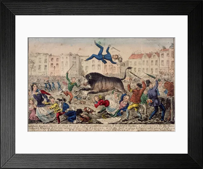 Framed Print : Smithfield Market, London, c1855 Framed Print : Smithfield Market, London, c1855