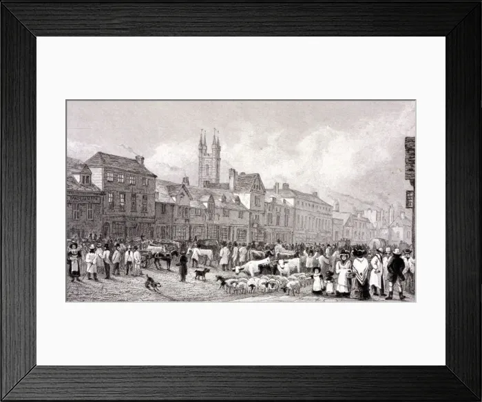 Framed Print : Smithfield Market, London, c1830. Artist: George Cooke Framed Print : Smithfield Market, London, c1830. Artist: George Cooke