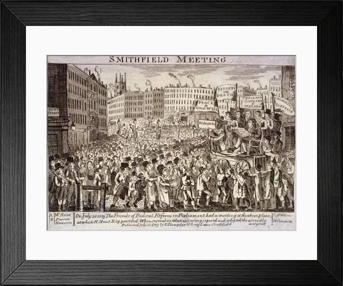 Framed Print : Political meeting at Smithfield, London, 1819 Framed Print : Political meeting at Smithfield, London, 1819