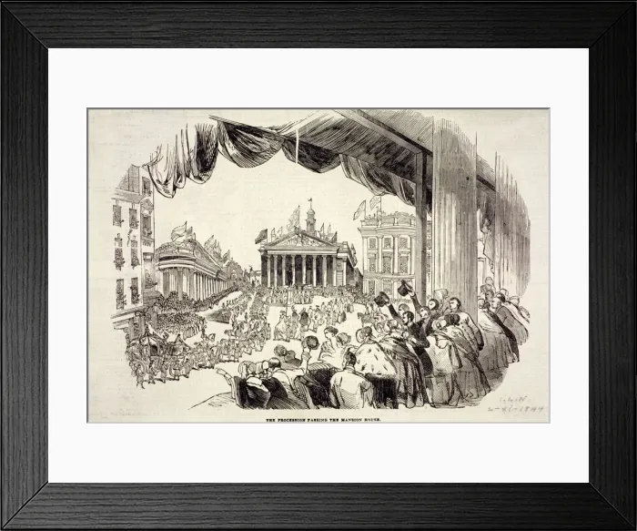 Framed Print : Scene of the Royal Exchanges opening, London, 1844 Framed Print : Scene of the Royal Exchanges opening, London, 1844