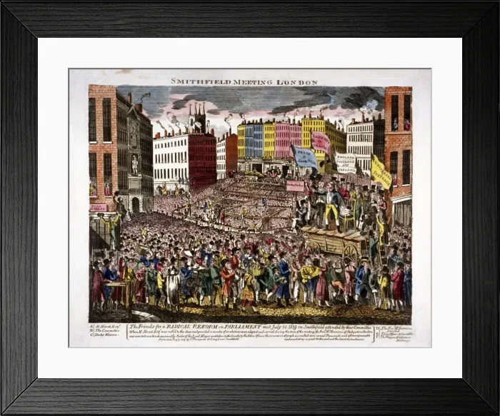 Framed Print : Political meeting at Smithfield, London, 1819 Framed Print : Political meeting at Smithfield, London, 1819