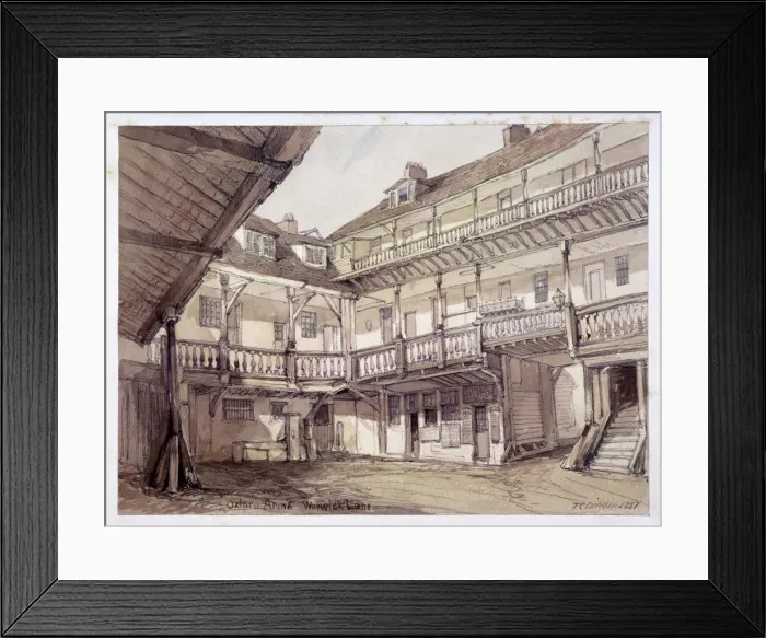 Framed Print : Courtyard of the Oxford Arms Inn, Warwick Lane, London, 1851 Framed Print : Courtyard of the Oxford Arms Inn, Warwick Lane, London, 1851