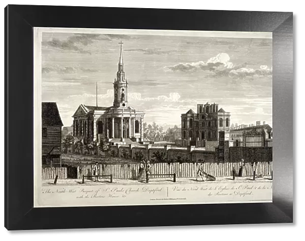 North west view of St Pauls, Deptford, London, c1750