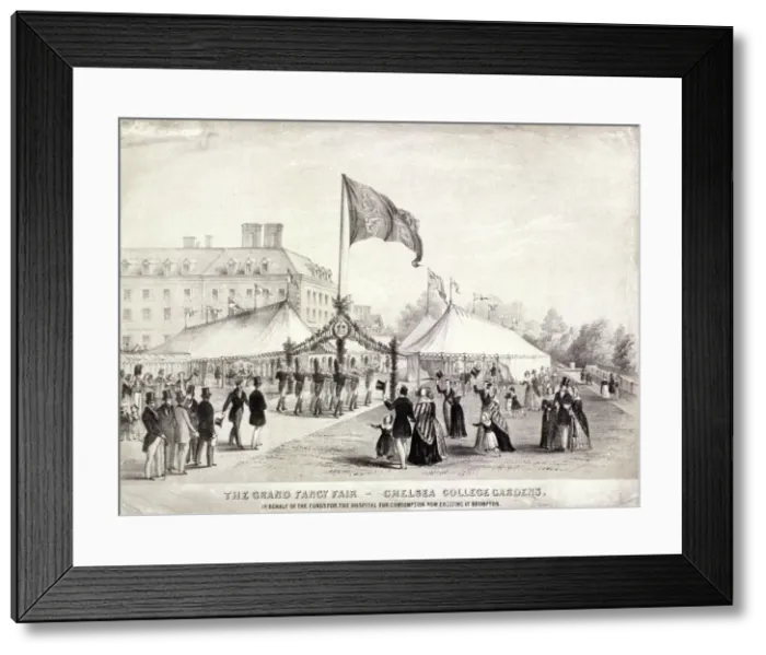 Framed Print : A fair held in the gardens of the Royal Hospital, Chelsea, London, c1842 Framed Print : A fair held in the gardens of the Royal Hospital, Chelsea, London, c1842