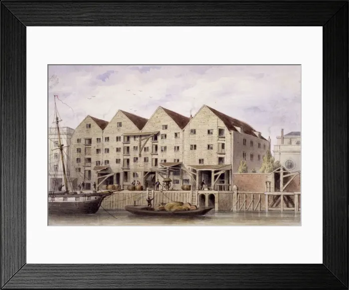 Framed Print : View of Chamberlains Wharf, Tooley Street, Bermondsey, London, 1846 Framed Print : View of Chamberlains Wharf, Tooley Street, Bermondsey, London, 1846
