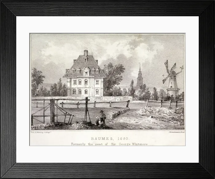 Framed Print : View of Baumes House, Hoxton, London, c1830?. Artist: Dean and Munday Framed Print : View of Baumes House, Hoxton, London, c1830?. Artist: Dean and Munday