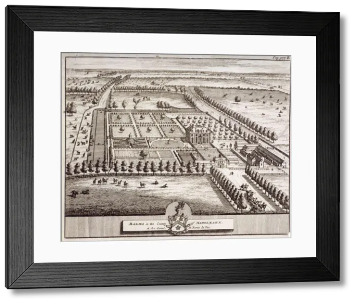 Framed Print : Aerial view of the estate belonging to Baumes House, Hoxton, London, c1600 Framed Print : Aerial view of the estate belonging to Baumes House, Hoxton, London, c1600