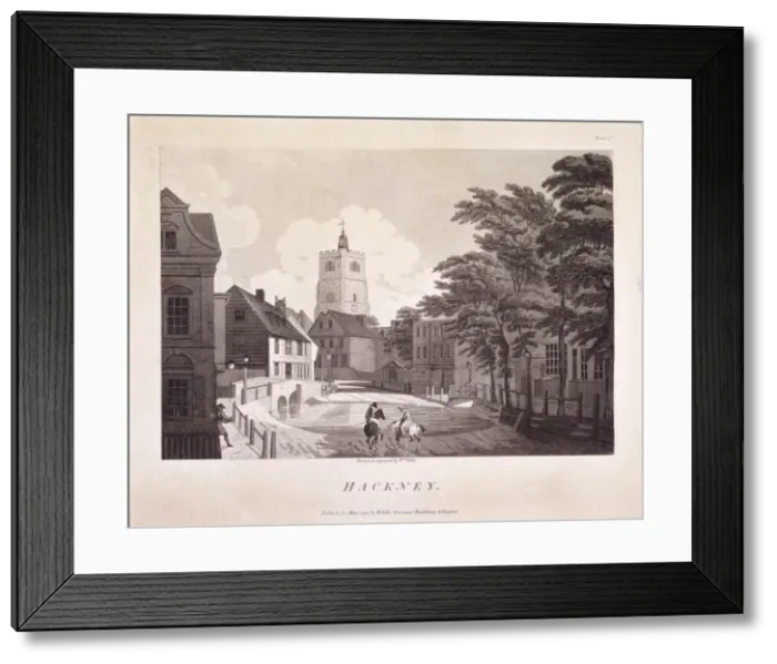 Framed Print : Hackney Brook, Hackney, London, 1791. Artist: William Ellis Framed Print : Hackney Brook, Hackney, London, 1791. Artist: William Ellis
