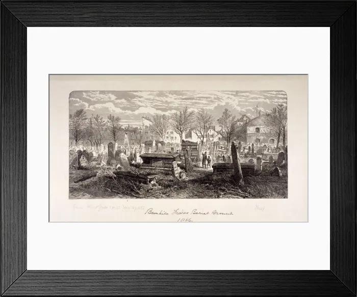 Framed Print : Cemetery at Bunhill Fields, Finsbury, London, 1866 Framed Print : Cemetery at Bunhill Fields, Finsbury, London, 1866