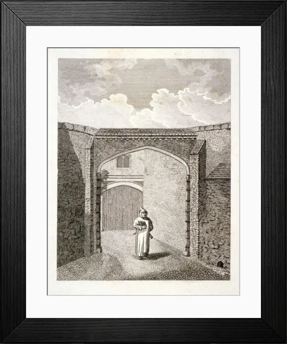 Framed Print : The gateway at Charterhouse, Finsbury, London, c1800. Artist: John Barlow Framed Print : The gateway at Charterhouse, Finsbury, London, c1800. Artist: John Barlow
