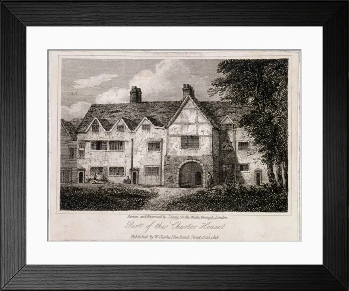 Framed Print : View of part of the Charterhouse, Finsbury, London, 1816. Artist: John Greig Framed Print : View of part of the Charterhouse, Finsbury, London, 1816. Artist: John Greig