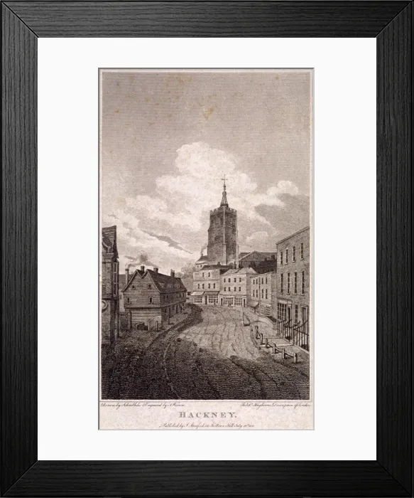 Framed Print : Mare Street, Hackney, London, 1805. Artist: AW Warren Framed Print : Mare Street, Hackney, London, 1805. Artist: AW Warren