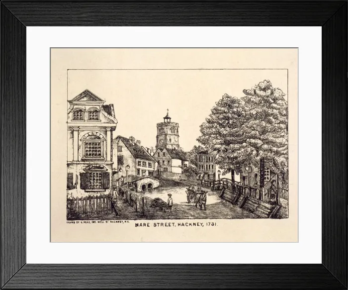 Framed Print : Mare Street, Hackney, London, 1731 Framed Print : Mare Street, Hackney, London, 1731
