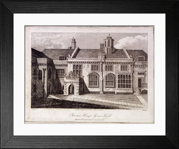 Framed Print : The Great Hall in Charterhouse, Finsbury, London, 1805. Artist: Samuel Owen Framed Print : The Great Hall in Charterhouse, Finsbury, London, 1805. Artist: Samuel Owen
